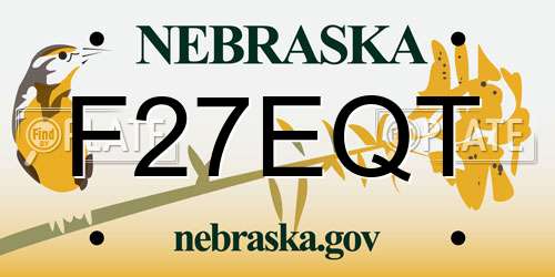 F27EQT Nebraska License Plate