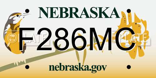 F286MC Nebraska License Plate