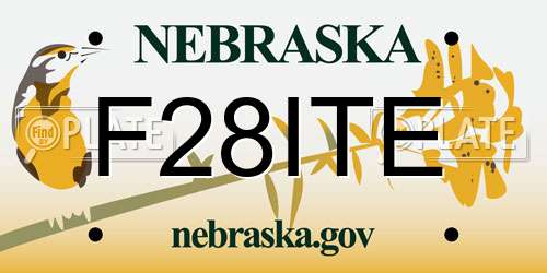 F28ITE Nebraska License Plate