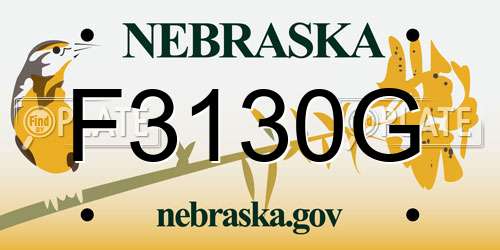 F3130G Nebraska License Plate