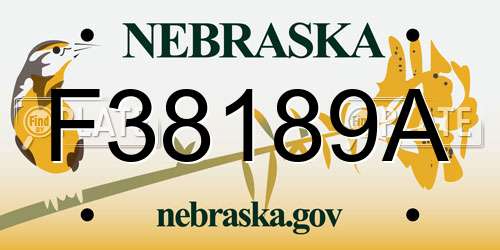 F38189A Nebraska License Plate