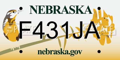 F431JA Nebraska License Plate