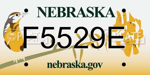 F5529E Nebraska License Plate