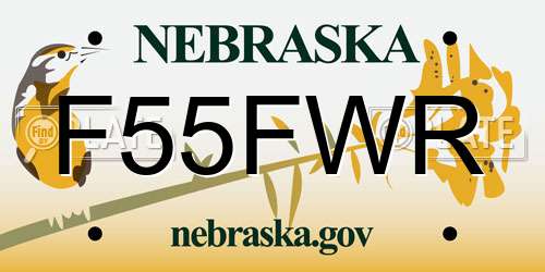 F55FWR Nebraska License Plate