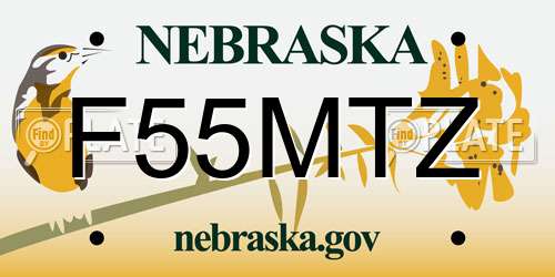 F55MTZ Nebraska License Plate