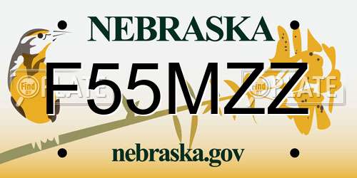 F55MZZ Nebraska License Plate