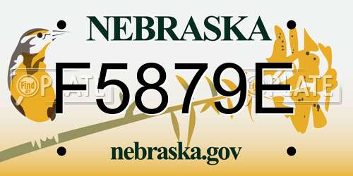 F5879E Nebraska License Plate
