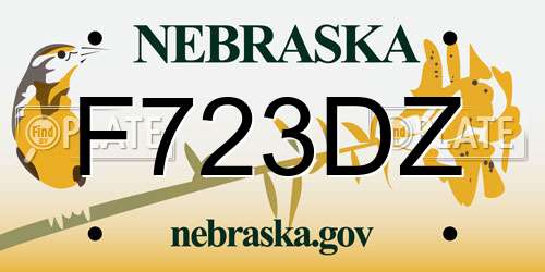 F723DZ Nebraska License Plate