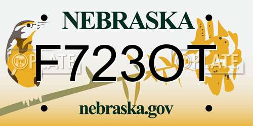 F723OT Nebraska License Plate