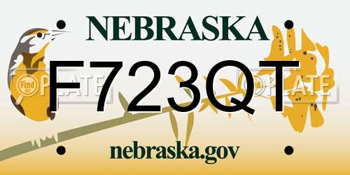 F723QT Nebraska License Plate