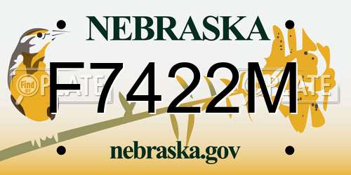 F7422M Nebraska License Plate