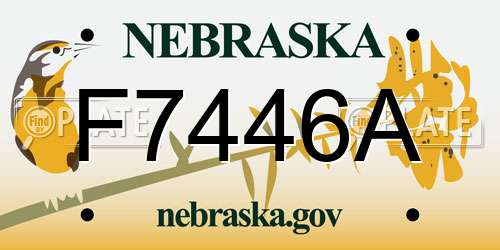 F7446A Nebraska License Plate