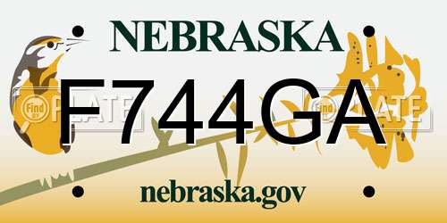 F744GA Nebraska License Plate