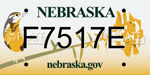 F7517E Nebraska License Plate