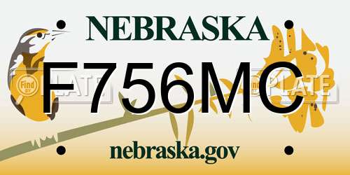 F756MC Nebraska License Plate