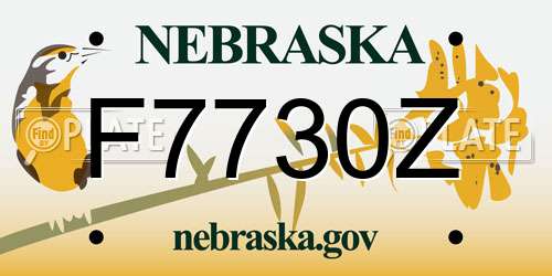 F7730Z Nebraska License Plate