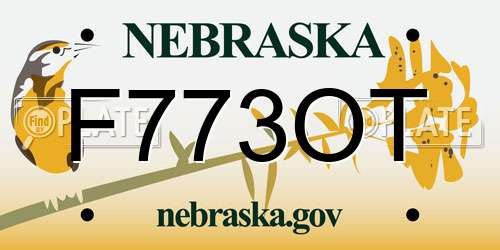 F773OT Nebraska License Plate