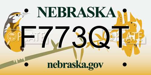 F773QT Nebraska License Plate
