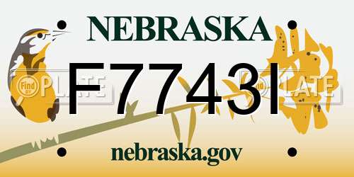 F7743I Nebraska License Plate