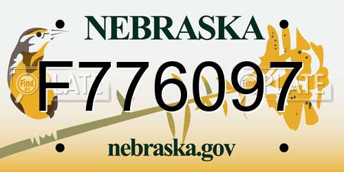 F776097 Nebraska License Plate