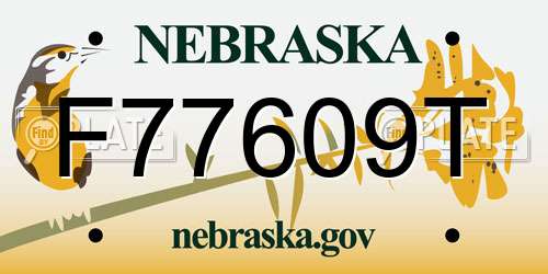 F77609T Nebraska License Plate