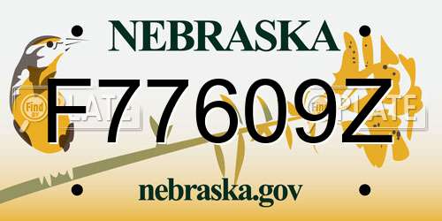 F77609Z Nebraska License Plate
