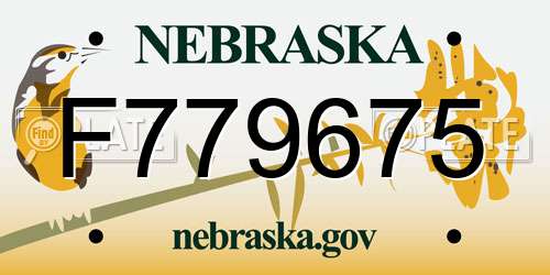 F779675 Nebraska License Plate