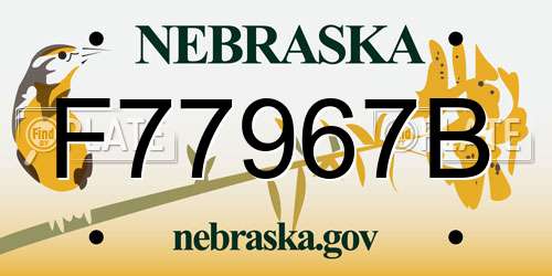 F77967B Nebraska License Plate