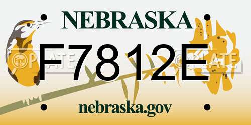 F7812E Nebraska License Plate