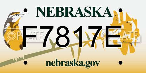 F7817E Nebraska License Plate