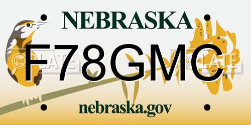 F78GMC Nebraska License Plate