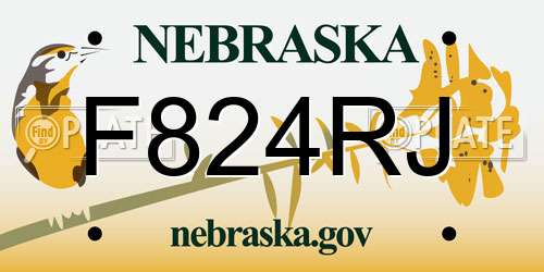 F824RJ Nebraska License Plate