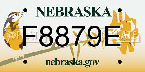 F8879E Nebraska License Plate
