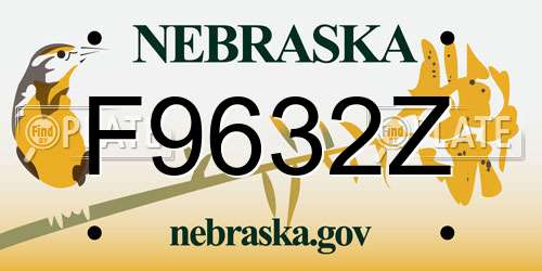 F9632Z Nebraska License Plate