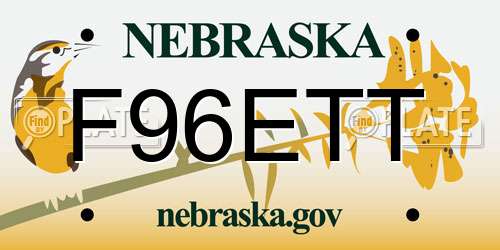 F96ETT Nebraska License Plate