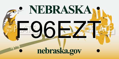 F96EZT Nebraska License Plate
