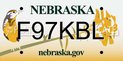 F97KBL Nebraska License Plate
