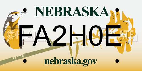 FA2H0E Nebraska License Plate