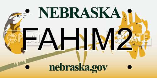 FAHIM2 Nebraska License Plate