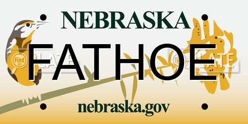 FATHOE Nebraska License Plate