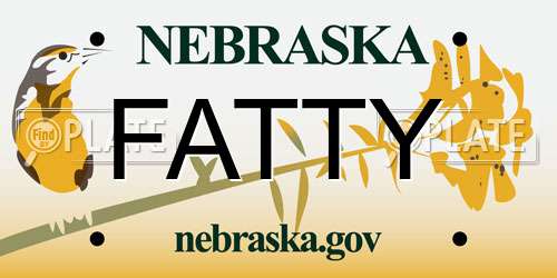 FATTY Nebraska License Plate