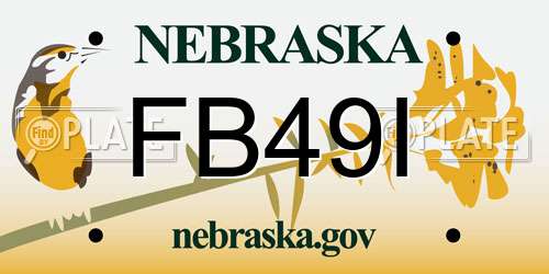 FB49I Nebraska License Plate