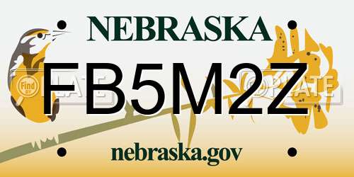 FB5M2Z Nebraska License Plate