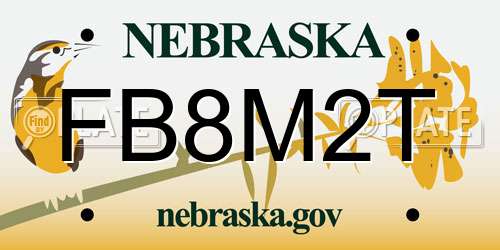 FB8M2T Nebraska License Plate