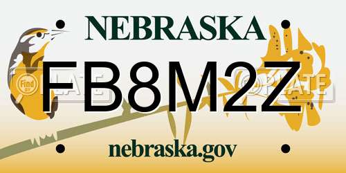 FB8M2Z Nebraska License Plate
