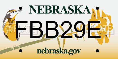 FBB29E Nebraska License Plate