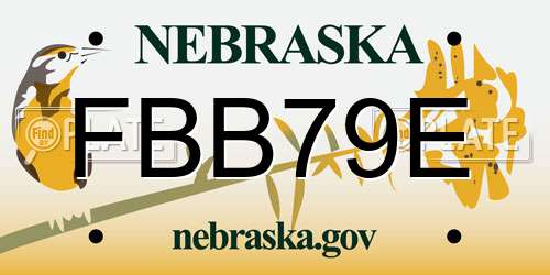 FBB79E Nebraska License Plate