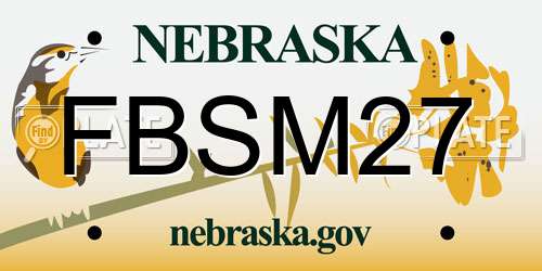 FBSM27 Nebraska License Plate