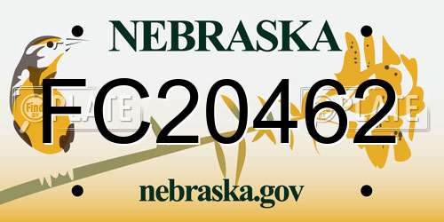 FC20462 Nebraska License Plate
