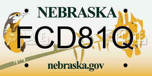 FCD81Q Nebraska License Plate